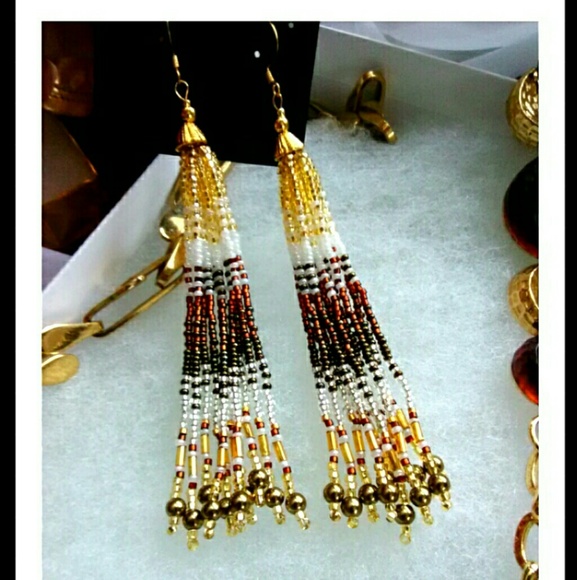 New Beaded Tassel Earrings - Picture 4 of 5